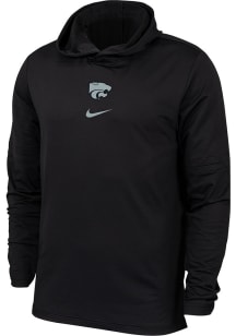 Nike K-State Wildcats Mens Black Sideline Lightweight Player Long Sleeve Hoodie