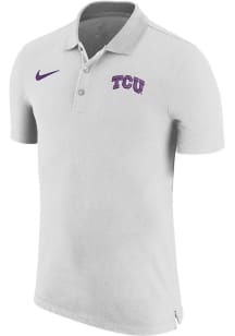 Nike TCU Horned Frogs Mens White Sideline Woven Short Sleeve Polo