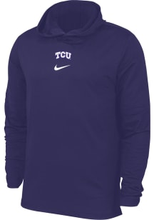 Nike TCU Horned Frogs Mens Purple Sideline Lightweight Player Long Sleeve Hoodie