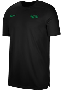 Nike North Texas Mean Green Black Sideline UV Coach Short Sleeve T Shirt