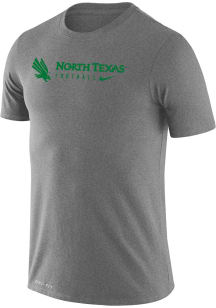 Nike North Texas Mean Green Grey Legend Team Issue Football Short Sleeve T Shirt