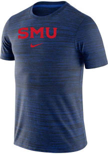 Nike SMU Mustangs Blue Velocity Team Issue Short Sleeve T Shirt