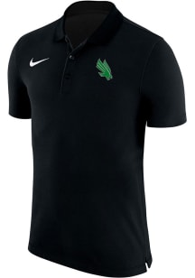 Nike North Texas Mean Green Mens Black Sideline Woven Short Sleeve Polo