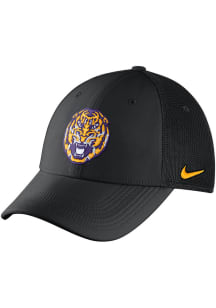 Nike LSU Tigers Mens Black Dry L91 Mesh Swoosh Flex Hat