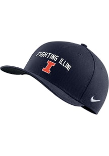 Nike Illinois Fighting Illini Mens Navy Blue Swoosh Flex Hat