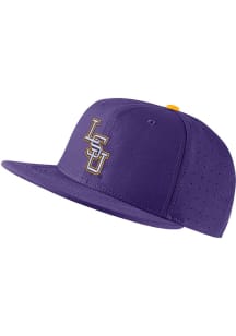 Nike LSU Tigers Mens Purple Aero True On-Field Baseball Fitted Hat