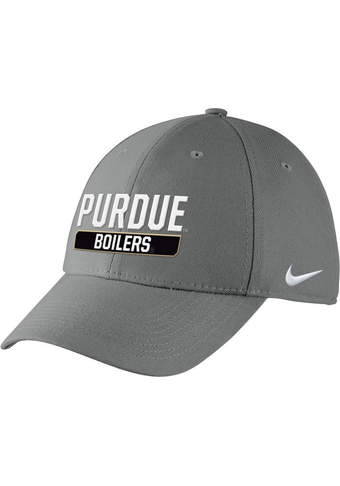 Purdue Boilermakers Verbiage Swoosh Grey Nike Flex Hat