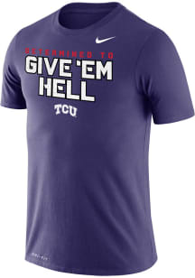 Nike TCU Horned Frogs Purple Football Give Em Hell Short Sleeve T Shirt