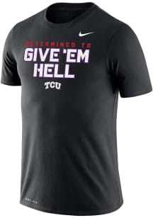 Nike TCU Horned Frogs Black Football Give Em Hell Short Sleeve T Shirt