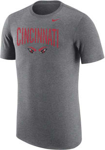 Nike Cincinnati Bearcats Grey Triblend Arch Mascot Short Sleeve Fashion T Shirt
