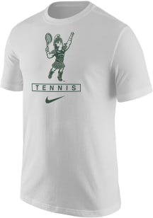 Nike Michigan State Spartans White Sparty Playing Tennis Short Sleeve T Shirt