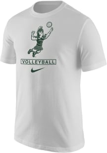 Michigan State Spartans White Nike Sparty Playing Volleyball Short Sleeve T Shirt