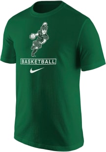 Michigan State Spartans Green Nike Sparty Playing Basketball Short Sleeve T Shirt