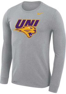 Nike Northern Iowa Panthers Grey Arch mascot Long Sleeve T-Shirt
