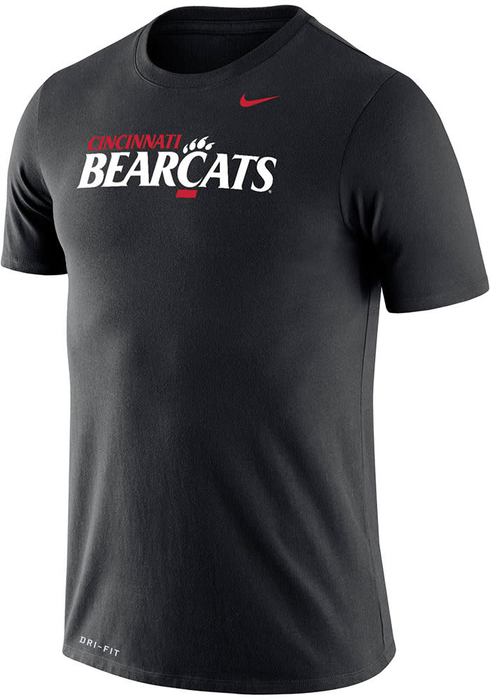 Nike Cincinnati Bearcats Black Wordmark Short Sleeve T Shirt