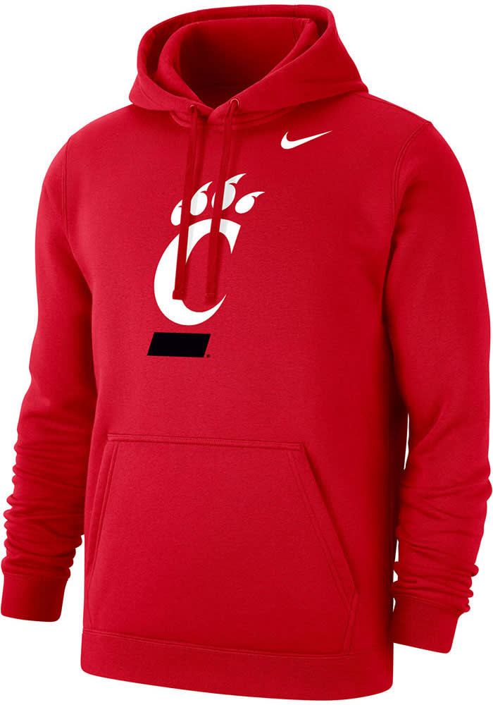 Nike Cincinnati Bearcats Mens Red Primary Logo Long Sleeve Hoodie