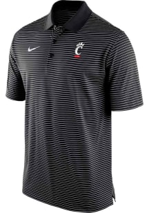 Nike Cincinnati Bearcats Mens Black Stadium Stripe Primary Logo Short Sleeve Polo