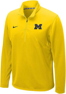 Nike Michigan Wolverines Mens Yellow DriFIT Training Long Sleeve 1/4 Zip Pullover