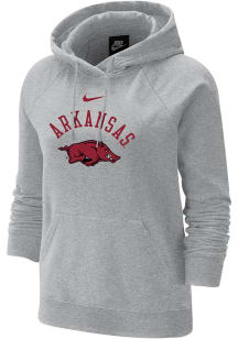 Nike Arkansas Razorbacks Womens Grey Varsity Hooded Sweatshirt
