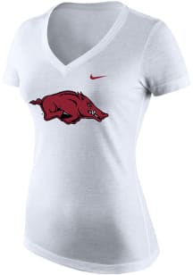 Nike Arkansas Razorbacks Womens White Triblend Short Sleeve T-Shirt