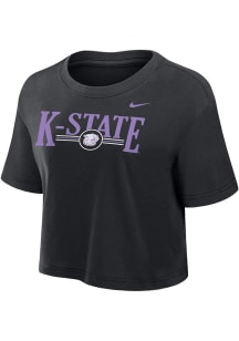 K-State Wildcats Black Nike Dri-FIT Crop Short Sleeve T-Shirt