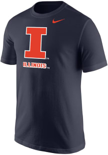 Nike Illinois Fighting Illini Navy Blue Mascot Wordmark Short Sleeve T Shirt