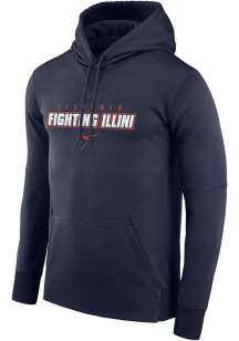Nike Illinois Fighting Illini Mens Navy Blue Fightin Illini Wordmark Hood