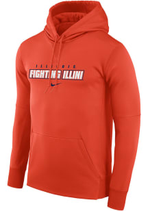 Nike Illinois Fighting Illini Mens Orange Fightin Illini Wordmark Hood
