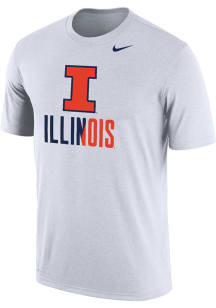 Illinois Fighting Illini White Nike Two Tone Wordmark Short Sleeve T Shirt