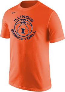 Nike Illinois Fighting Illini Orange Basketball Short Sleeve T Shirt