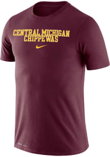 Nike Central Michigan Chippewas Maroon Stacked Name Short Sleeve T Shirt
