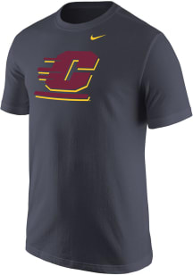 Nike Central Michigan Chippewas Grey Primary Logo Short Sleeve T Shirt
