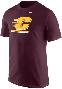 Nike Central Michigan Chippewas Maroon Primary Logo Short Sleeve T Shirt