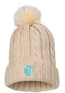 Nike KC Current Ivory Cable Cuff Pom Womens Knit Hat