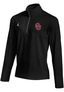 Nike Oklahoma Sooners Mens Black Jordan Half Long Sleeve 1/4 Zip Pullover