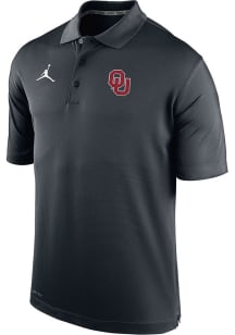 Nike Oklahoma Sooners Mens Grey Varsity Jordan Short Sleeve Polo
