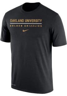Nike Oakland University Golden Grizzlies Black Team Name Short Sleeve T Shirt