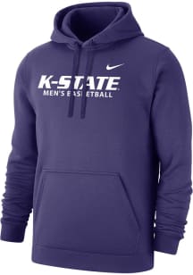 Nike K-State Wildcats Mens Purple Stacked Mens Basketball Long Sleeve Hoodie