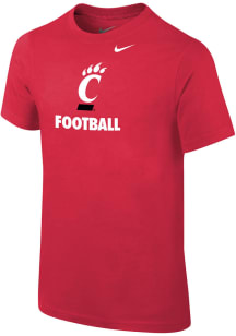 Nike Cincinnati Bearcats Youth Red Football Sport Drop Short Sleeve T-Shirt