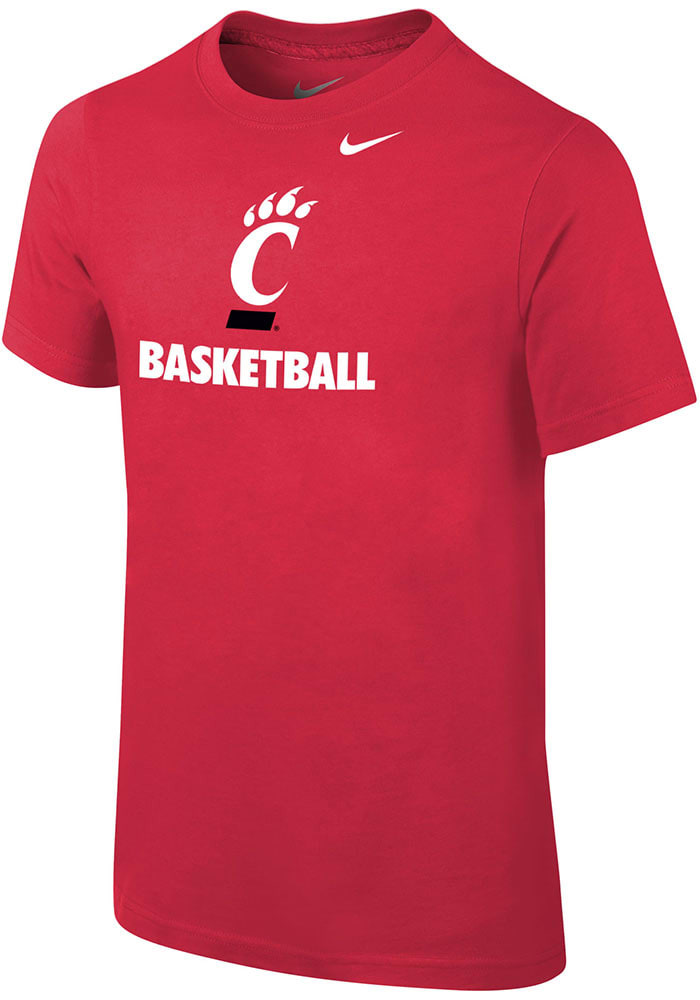 Nike Cincinnati Bearcats Youth Red Basketball Sport Drop Short Sleeve T-Shirt