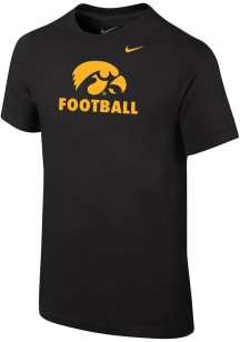 Youth Iowa Hawkeyes Black Nike Football Sport Drop Short Sleeve T-Shirt