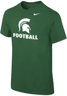 Youth Michigan State Spartans Green Nike Football Sport Drop Short Sleeve T-Shirt