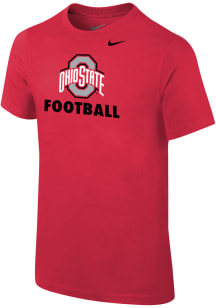 Nike Ohio State Buckeyes Youth Red Football Sport Drop Short Sleeve T-Shirt