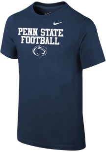 Youth Penn State Nittany Lions Navy Blue Nike Football Sport Drop Short Sleeve T-Shirt