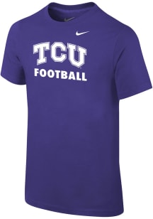 Nike TCU Horned Frogs Youth Purple Football Sport Drop Short Sleeve T-Shirt