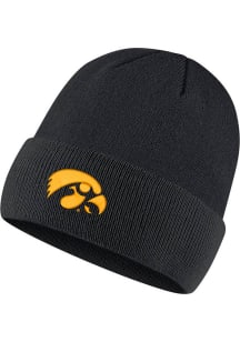 Nike Iowa Hawkeyes Black Logo Beanie Mens Knit Hat