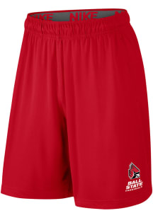 Nike Ball State Cardinals Mens Red Primary Logo Shorts