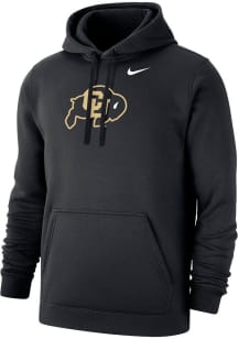 Nike Colorado Buffaloes Mens Black Primary logo Club Fleece Long Sleeve Hoodie