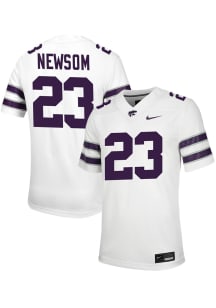 Asa Newsom Nike Mens White K-State Wildcats Game Name And Number Football Jersey