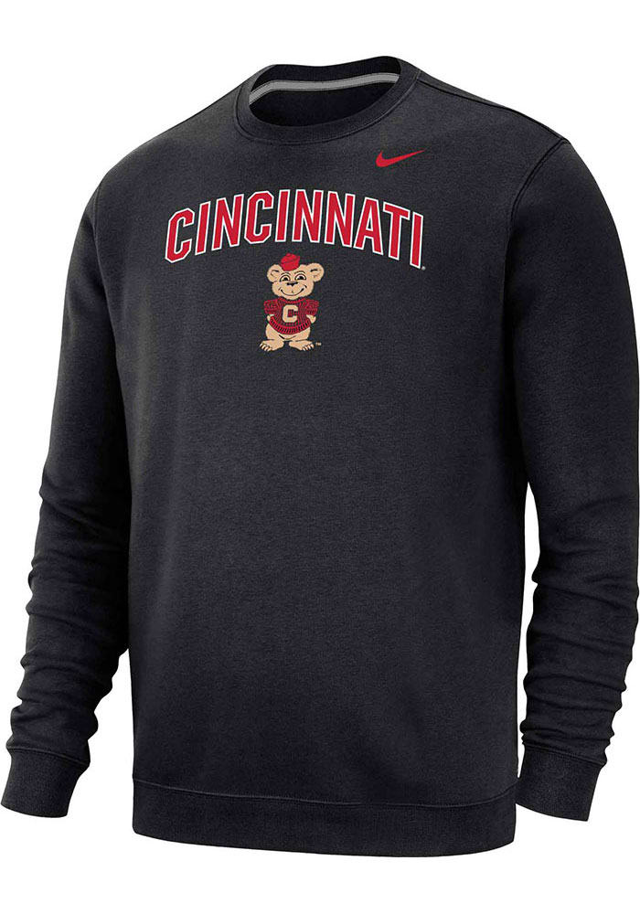 Nike Cincinnati Bearcats Mens Club Fleece Long Sleeve Crew Sweatshirt